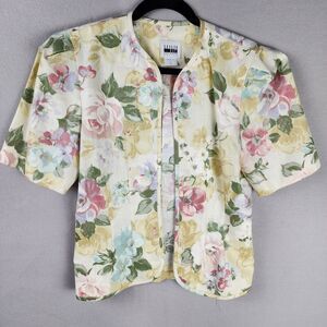 Leslie Fay Floral Print Short Sleeve Jacket Size P10
